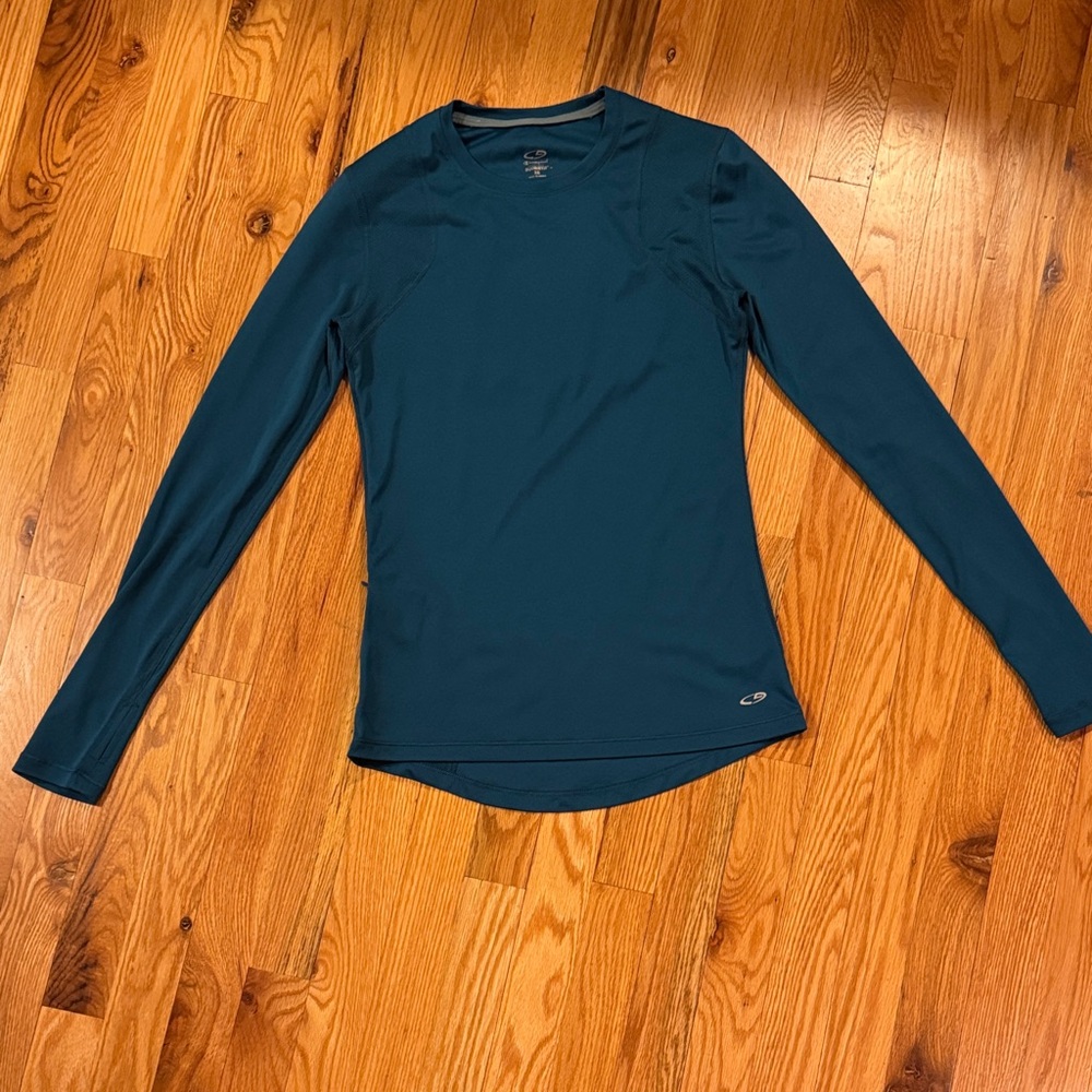 Champion long sleeve tech shirt, teal, XS